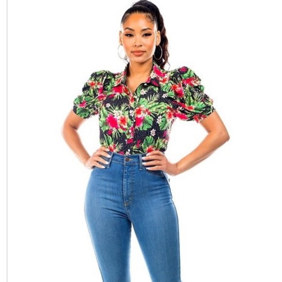 Tropical Print Blouse - Picture 7 of 7